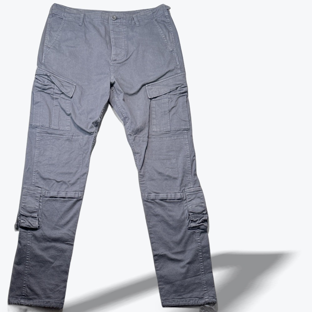 John Elliott Heavy Duty Cargo Pants Slate Denim Men XL Designer Gorpcore Utility